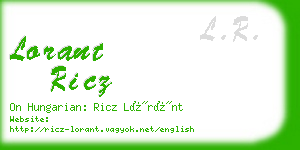 lorant ricz business card